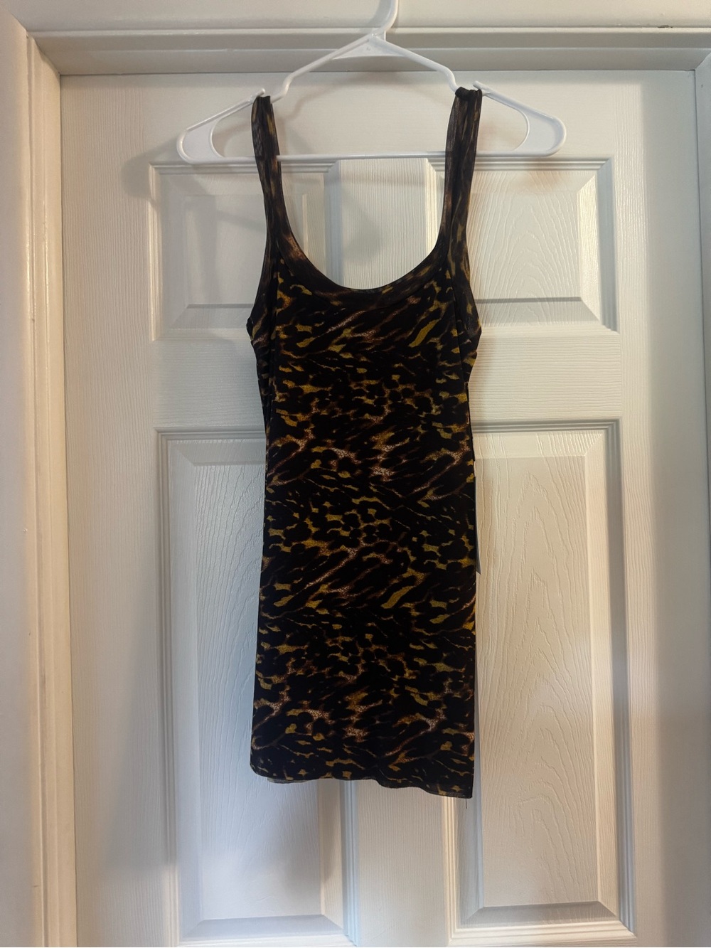 Animal-Print Black and Gold Stretch Cami